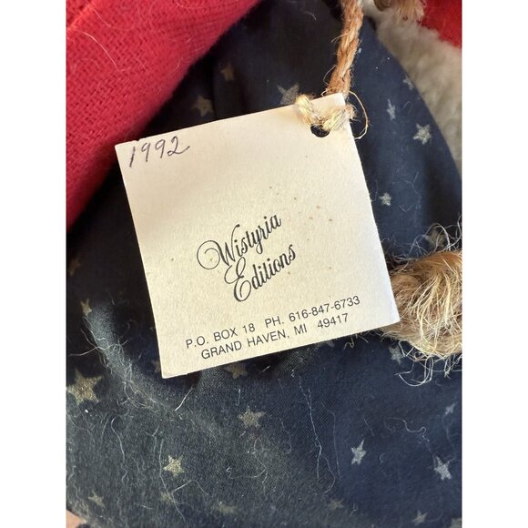 Vintage Wistyria Editions Sitting Santa Claus New England Hand Crafted 1992 - Picture 5 of 10